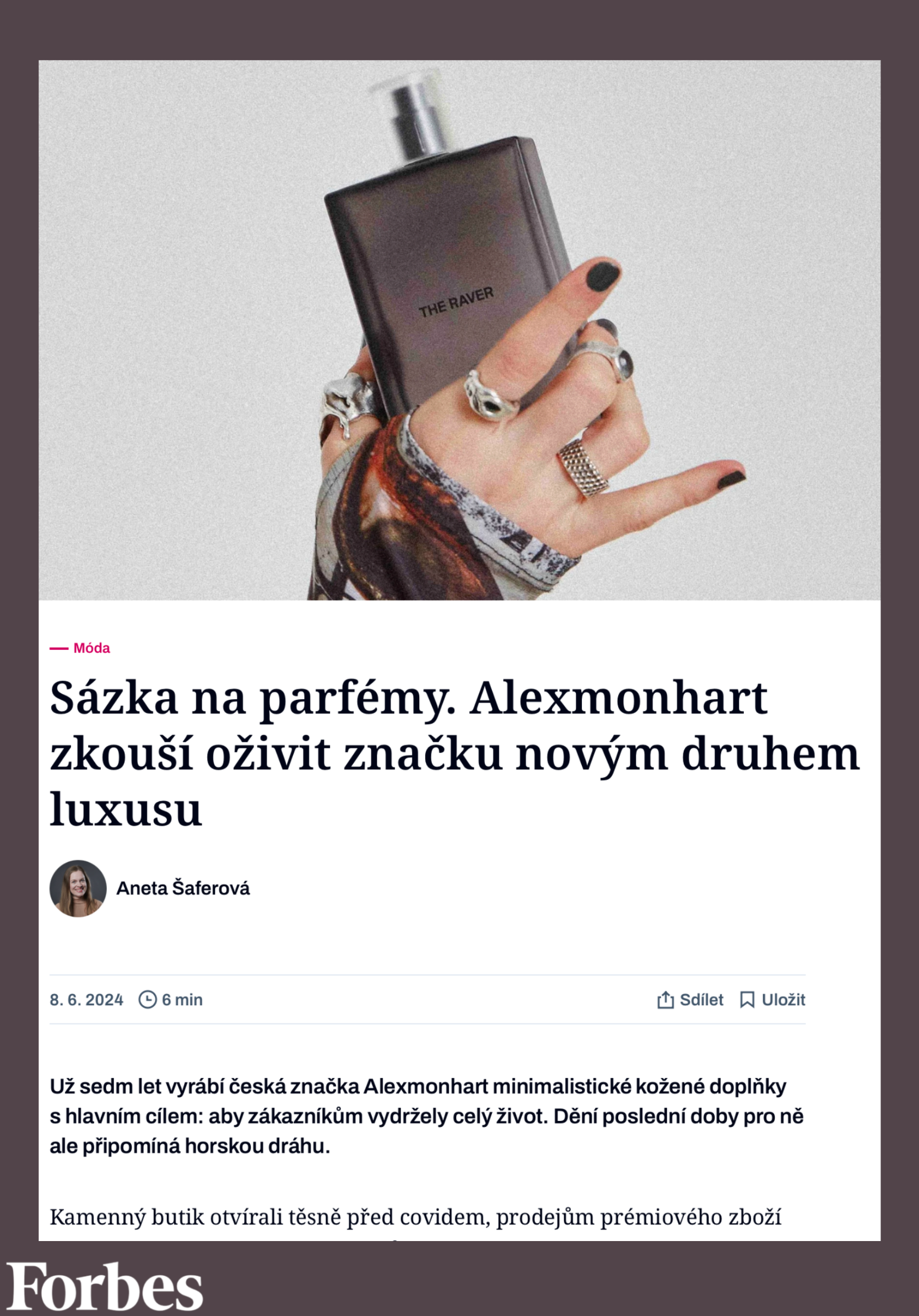 Sázka na parfémy. Alexmonhart zkouší oživit značku novým druhem luxusu.